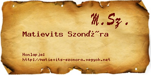 Matievits Szonóra névjegykártya